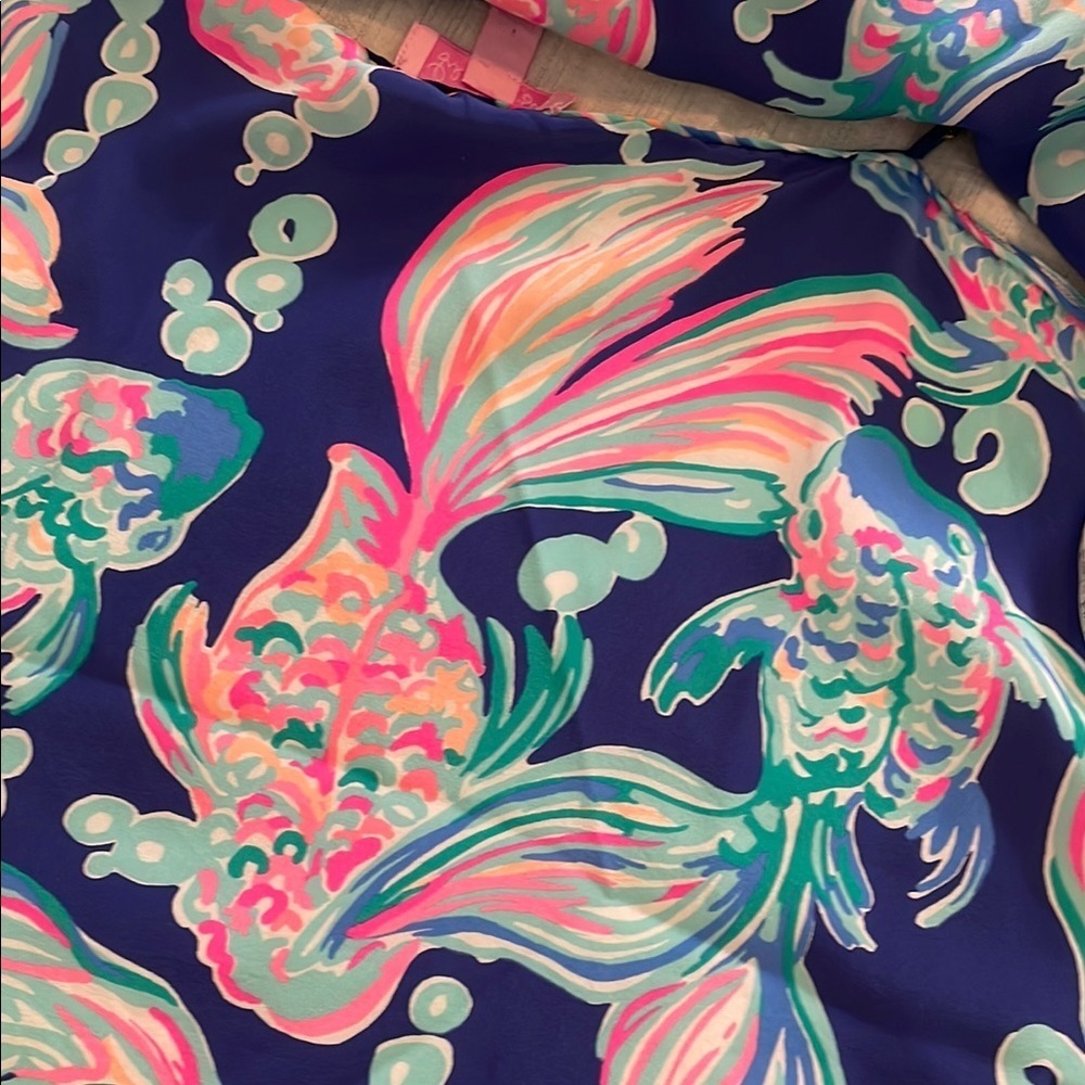 Lilly Pulitzer Blue and Pink Silk Top - Picture 11 of 13